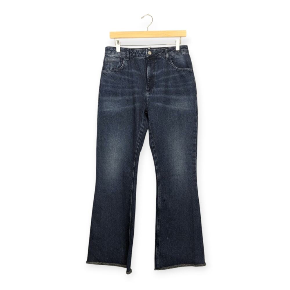 Reclaimed Vintage Dark Wash Raw Hem Bootcut Jeans Size 30